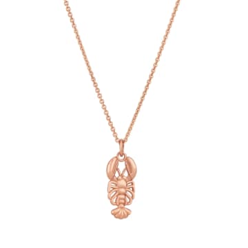 Posh Totty Designs Rose Gold Plated Lobster Charm Necklace