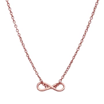 Posh Totty Designs Rose Gold Plated Mini Infinity Charm Necklace In Metallic