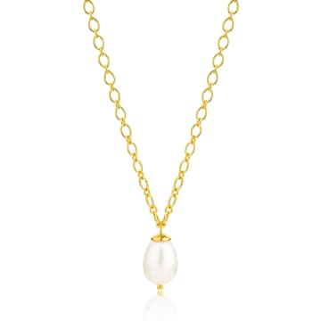 Claudia Bradby Luxury Natural Pearl City Pearl Drop Necklace In Gold