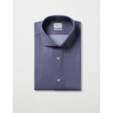 Traiano Milano Blue French Collar Shirt