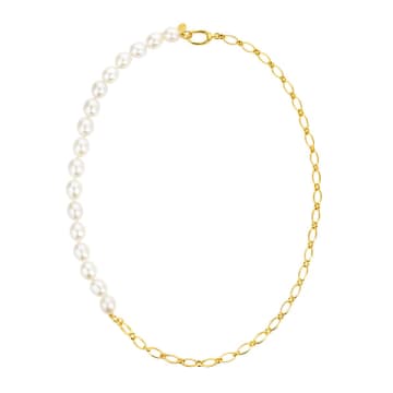 Claudia Bradby City Pearl And Gold Chain Necklace Gold