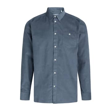 Knowledge Cotton Apparel 90512 Corduroy Custom Fit Shirt China Blue