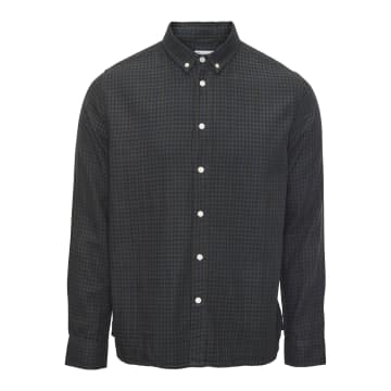 Knowledge Cotton Apparel 90769 Double Layer Checkered Custom Fit Shirt Forrest Night