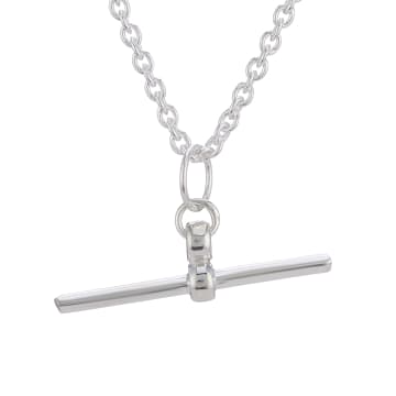 Collardmanson T Bar Chain Necklace Silver In Metallic