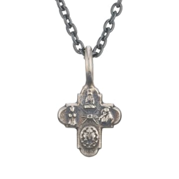 Wdts Silver Tiny Cross Necklace In Metallic