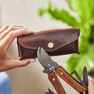 Vida Vida Leather Holder & Gardening Tool For Mum In Neutrals
