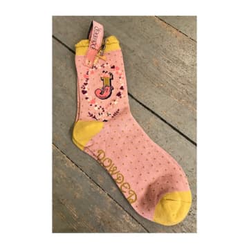 Lilac Rose Kids' Letter J Initial Ankle Sock