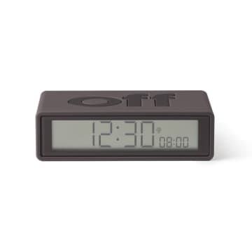 Lexon Flip+ Dark Grey Alarm Clock In Gray