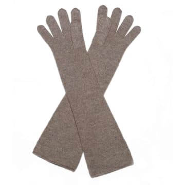 Cashmere-fashion-store Tight Cashmere Gloves With Long Cuffs In Blue