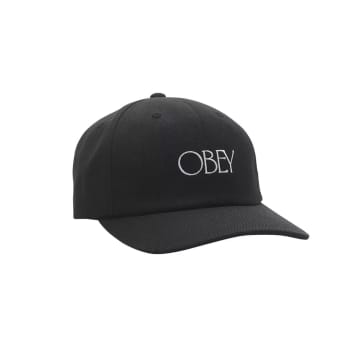 Obey Hedges 6 Panel Strapback Cap In Black
