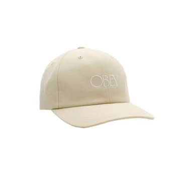 Obey Hedges 6 Panel Strapback Cap In Neutrals