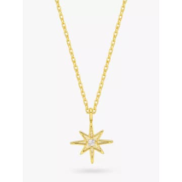 Lark London Estella Bartlett Cubic Zirconia North Star Pendant Necklace, Gold