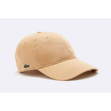 Lacoste Unisex Organic Cotton Twill Cap - One Size In Beige