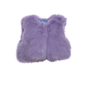 Alabama Muse Lanny Sleeveless Faux Fur Vest In Purple