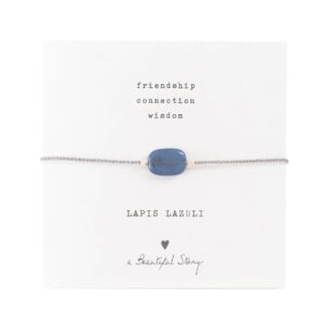 A Beautiful Story Lapis Lazuli Gemstone Bracelet In Metallic