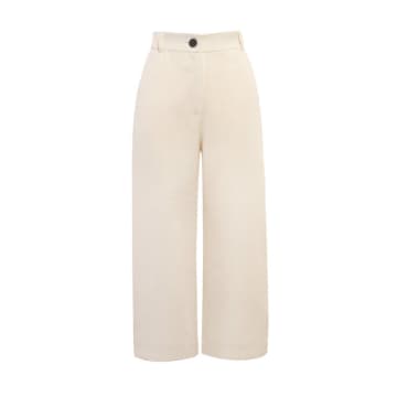 Onesta Darina Cropped Wide Leg Trousers In White By