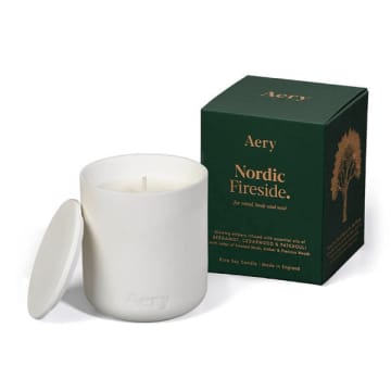 Aery - Nordic Fireside Scented Candle In Green