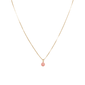 Ellen Beekmans Apricot Gold Short Shiny Gemstone Pendant Necklace