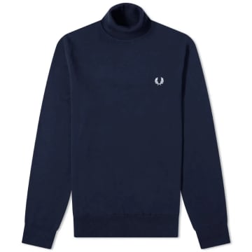 Fred Perry Authentic Roll Neck Knit Navy In Blue