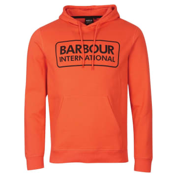 Barbour International Pop Over Hoodie Intense Orange