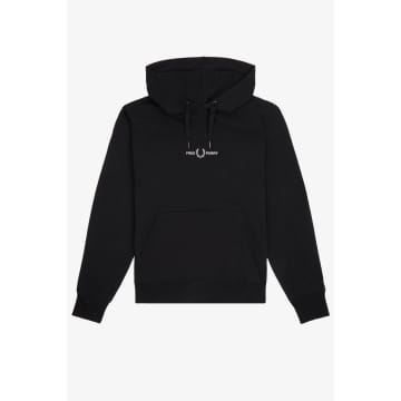 Fred Perry Embroidered Hooded Sweatshirt M4728 Black