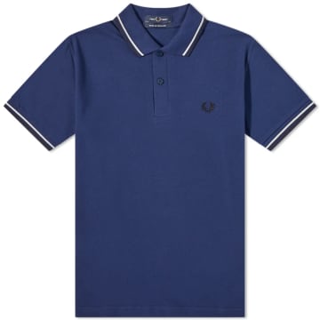 Fred Perry Reissues Original Twin Tipped Polo French Navy / Snow White / Navy In Blue