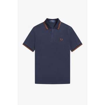 Fred Perry Reissues Original Twin Tipped Polo Navy / Nut Flake / Nut Flake In Blue