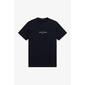 Fred Perry Embroidered Logo T-shirt Navy In Blue