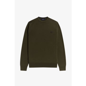 Fred Perry Classic Crew Neck Jumper Army Green