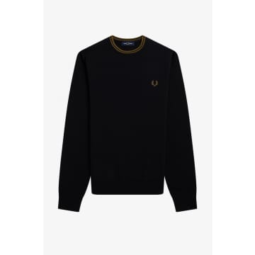 Fred Perry Classic Crew Neck Jumper Black / Shaded Stone