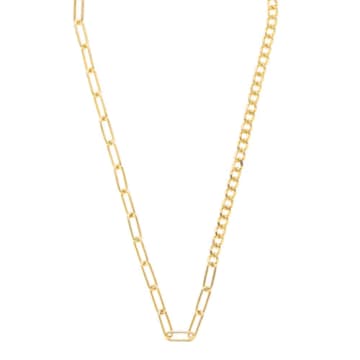 Orelia Asymmetric Curb & Link Chain Necklace