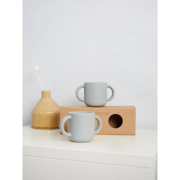 Liewood Gene Pack Of 2 Silicone Cups In Dove Blue Rabbit