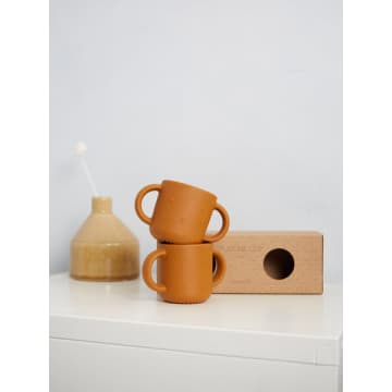 Liewood Gene Pack Of 2 Silicone Cups In Mustard Rabbit