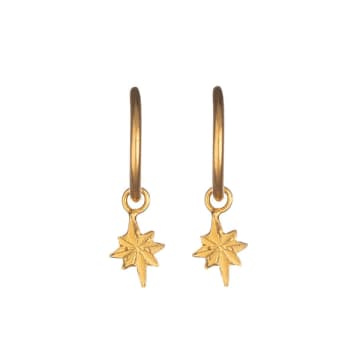 Lark London Amanda Coleman Gold Star Hoop Earrings
