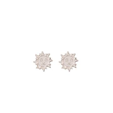 Lark London Amanda Coleman Sun Stud Earrings Silver In Metallic