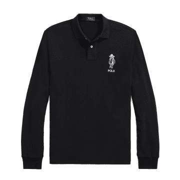 Polo Ralph Lauren Vally Bear Long Sleeved Polo Slim Fit Black