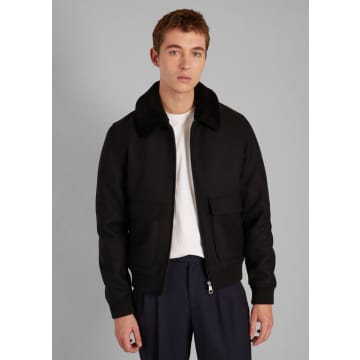 L'exception Paris Black Sheepskin Collar Jacket