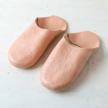 Bohemia Moroccan Leather Babouche Slippers In Pink
