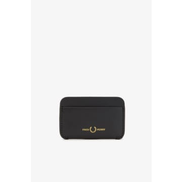 Fred Perry Burnished Leather Cardholder In Black