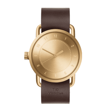 Tid Watches No.1 40mm Gold / Walnut Leather Wristband/gold Buckle