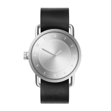 Tid Watches No.1 40mm Steel / Black Leather Wristband/steel Buckle In Metallic