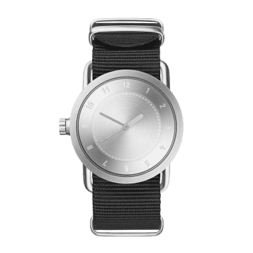 Tid Watches No.1 36mm Steel And Black Nylon Wristband Watch In Metallic