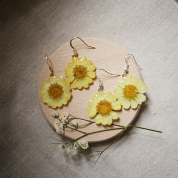 Lark London Nordic Flower Yellow Flower Earrings