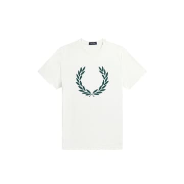 Fred Perry Laurel Wreath Print T-shirt White Green