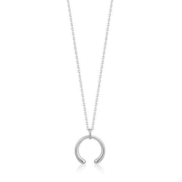 Ania Haie Silver Luxe Curve Necklace In Metallic