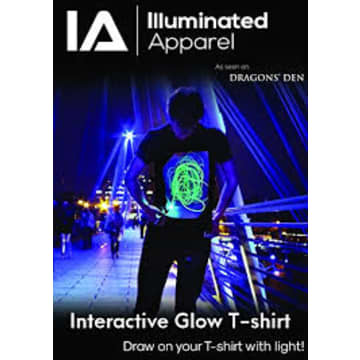 Illuminated Apparel Black Interactive Glow In The Dark T Shirt