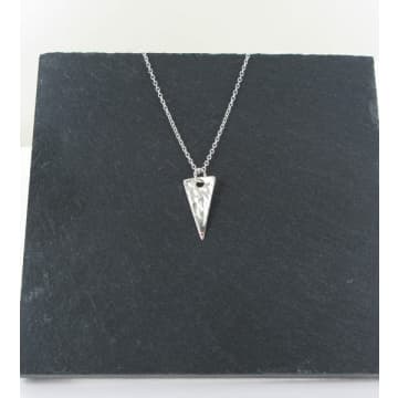 Siren Silver Beaten Triangle Necklace Sterling Silver In Metallic