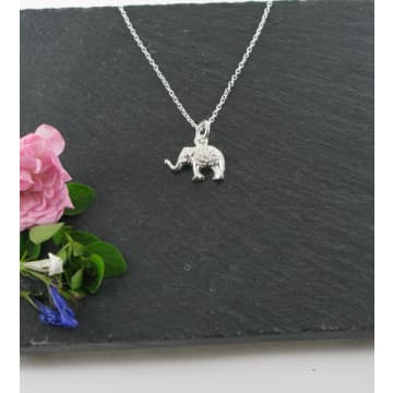 Siren Silver Elephant Charm Necklace Sterling Silver In Metallic