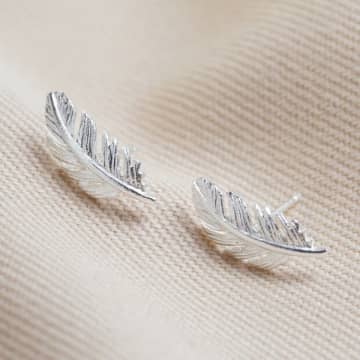 Lisa Angel Silver Feather Earrings In Metallic
