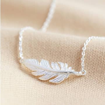 Lisa Angel Silver Feather Necklace In Metallic